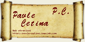 Pavle Cetina vizit kartica